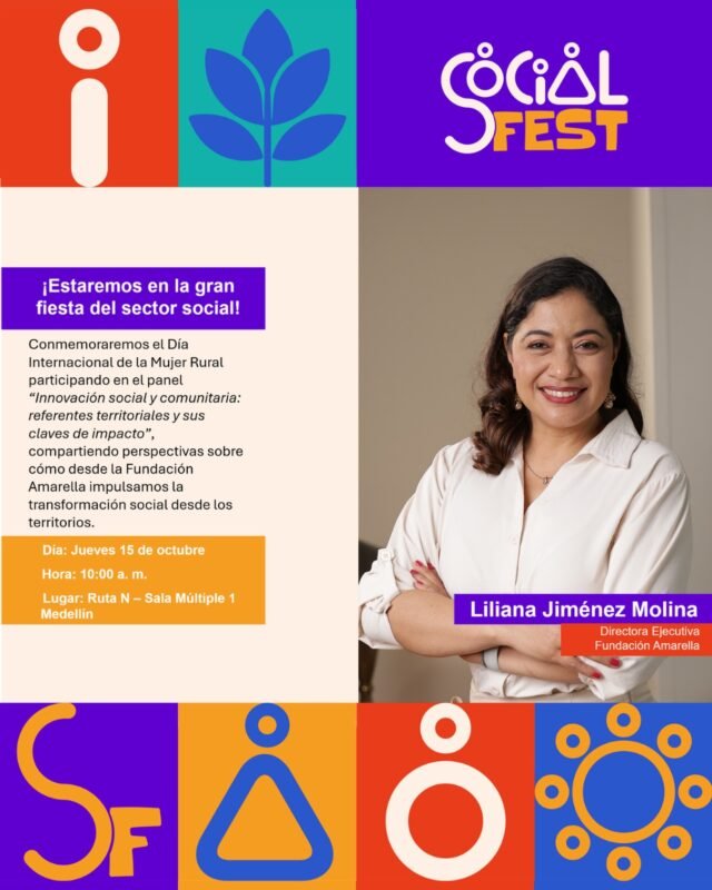 ¡Llegó la hora de encontrarnos en Social Fest 2026! 
Desde Fundación Amarella estaremos presentes para hablar sobre Innovación Social y Comunitaria: referentes territoriales y sus claves de impacto y aportar al fortalecimiento del ecosistema social en Colombia. 
Inscríbete en el enlace de la bio o en socialfest.com.co. 
¡No te quedes por fuera de la gran cita del año!